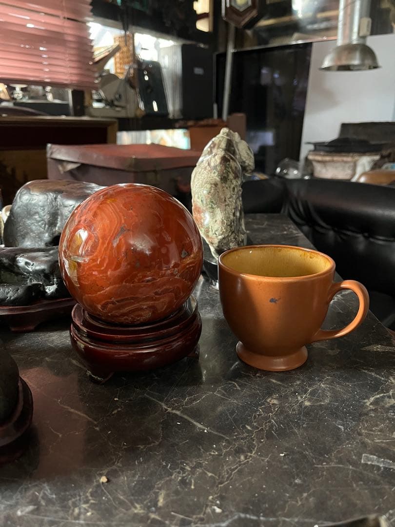 佐渡赤玉石、11センチ赤玉石球体、鑑賞石 パワーストーン、水石、日本三大銘石