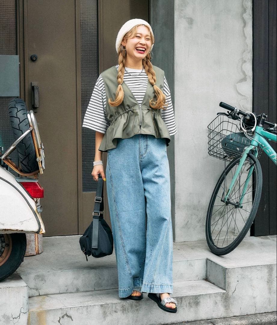 【新品未開封】LEPSIM ゆきは ギャザー2WAYベスト カーキ