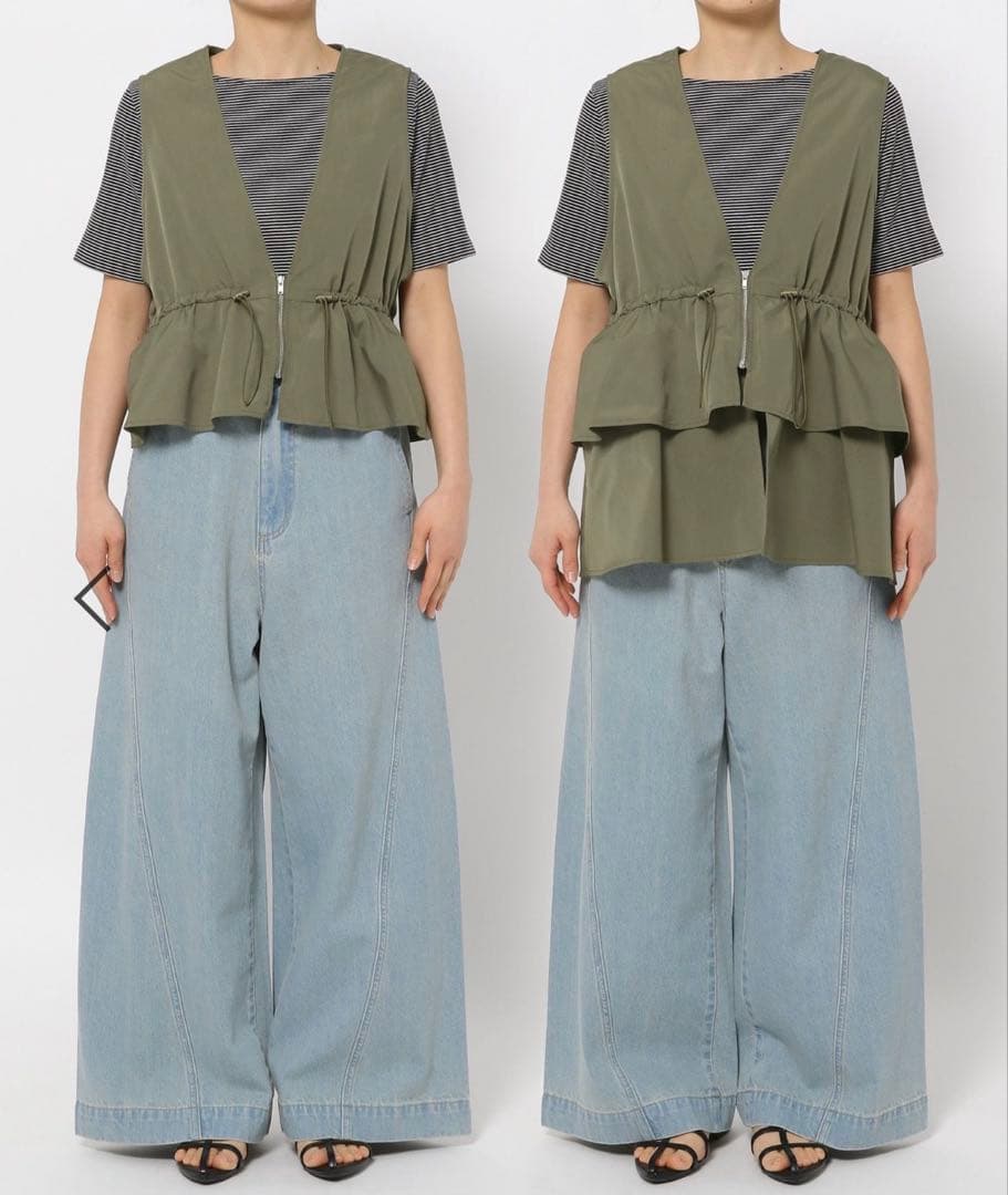 【新品未開封】LEPSIM ゆきは ギャザー2WAYベスト カーキ