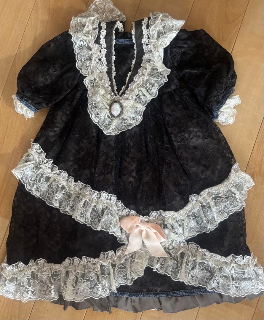 アンティークドール68センチ用ドレス 帽子付き