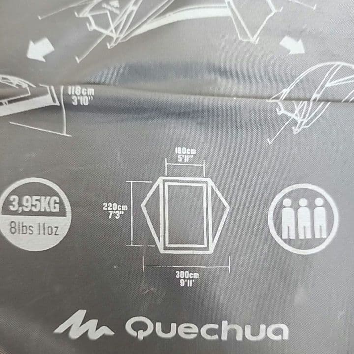 3人用テント Quechua Quick Hiker3 FLESH&BLACK
