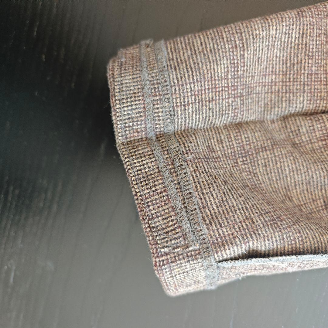 LARDINI ブラウンチェック ダブルブレストスーツ 46