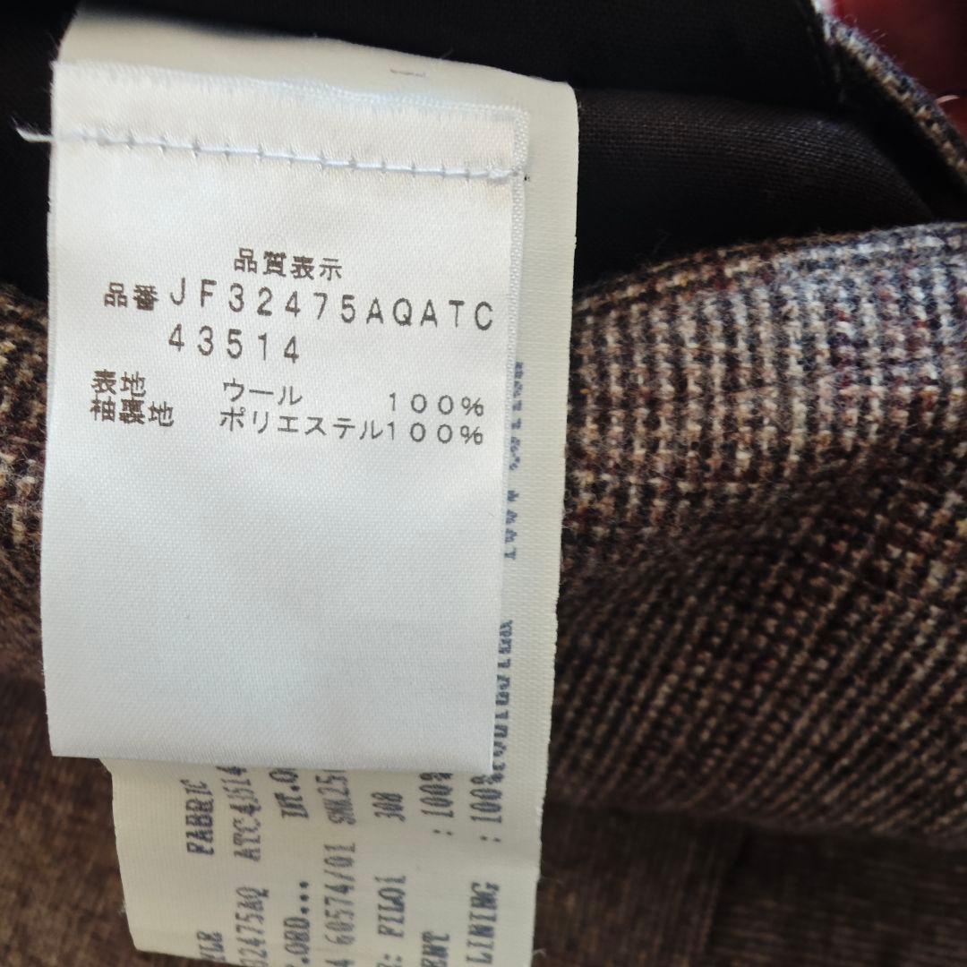 LARDINI ブラウンチェック ダブルブレストスーツ 46