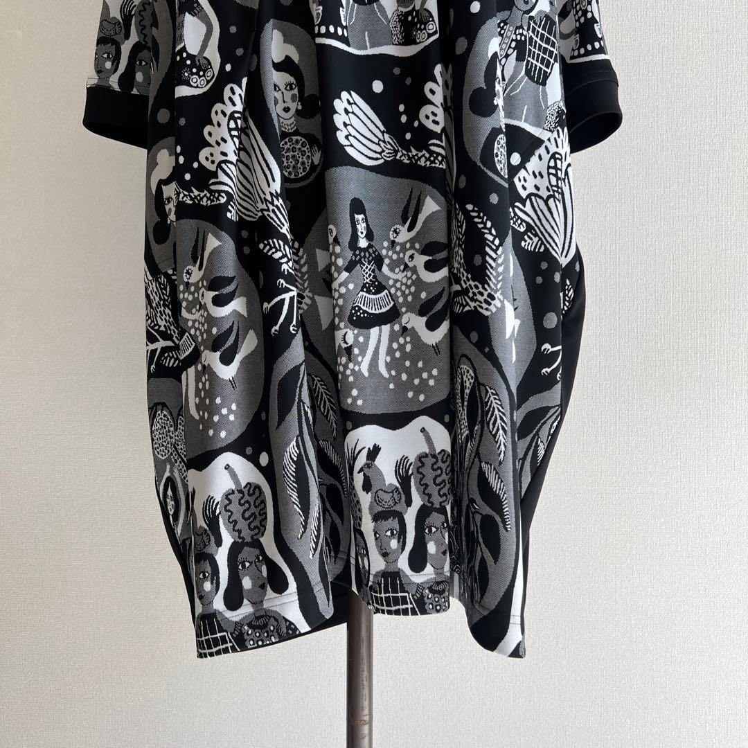 TOKUKO 1erVol トクコ 総柄 チュニック ブラック NA30