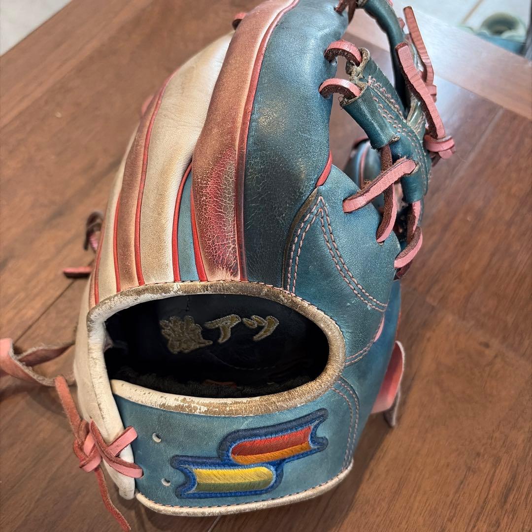 SSK 特注 軟式グローブ 青赤