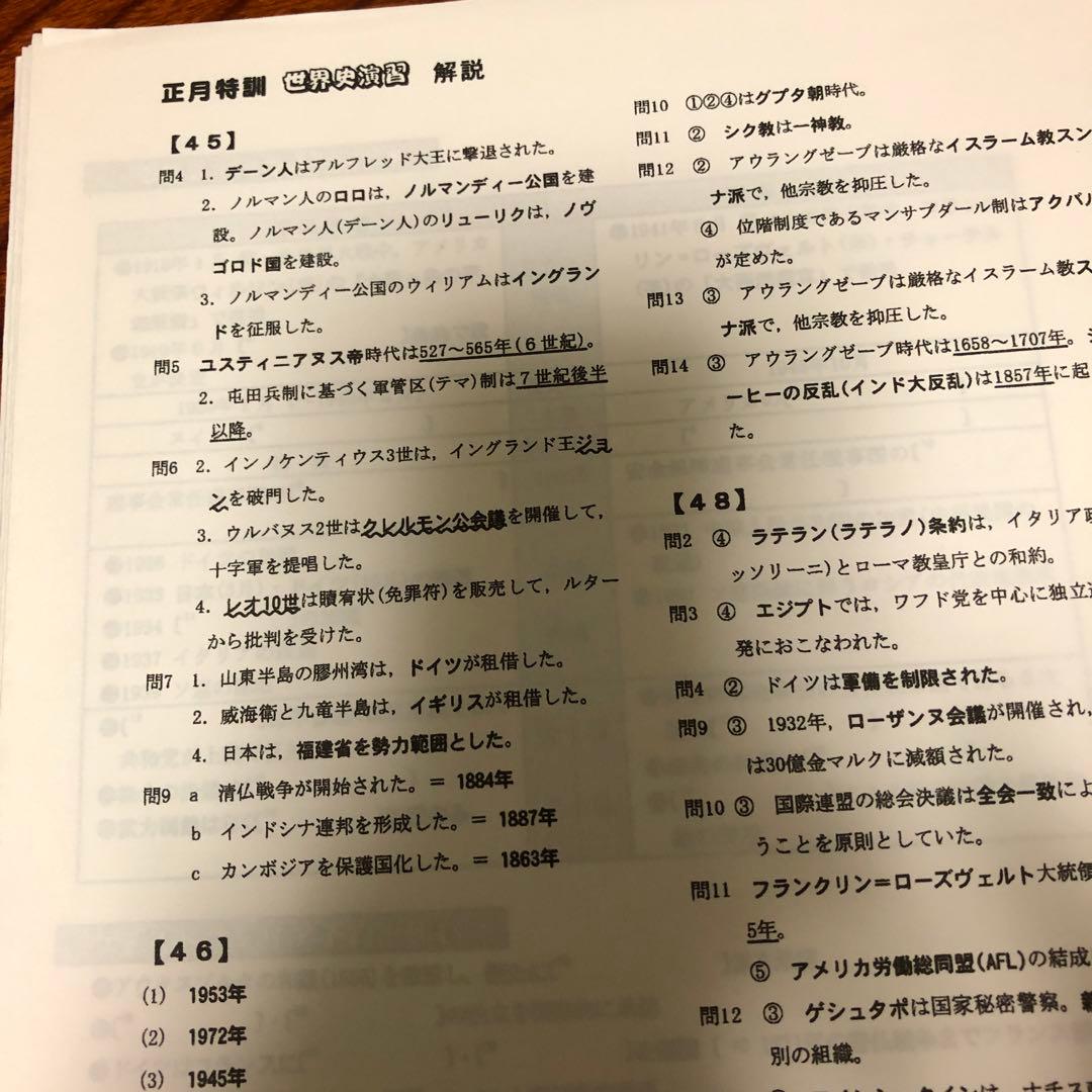 四谷学院　世界史演習 正月特訓