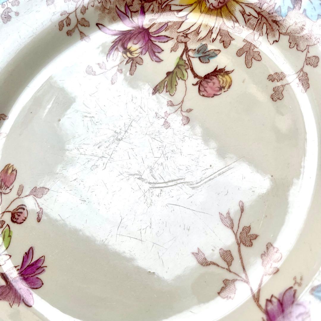 ジアンGien 秋の花フルールドトンヌ　デザートプレート3枚フランスアンティーク