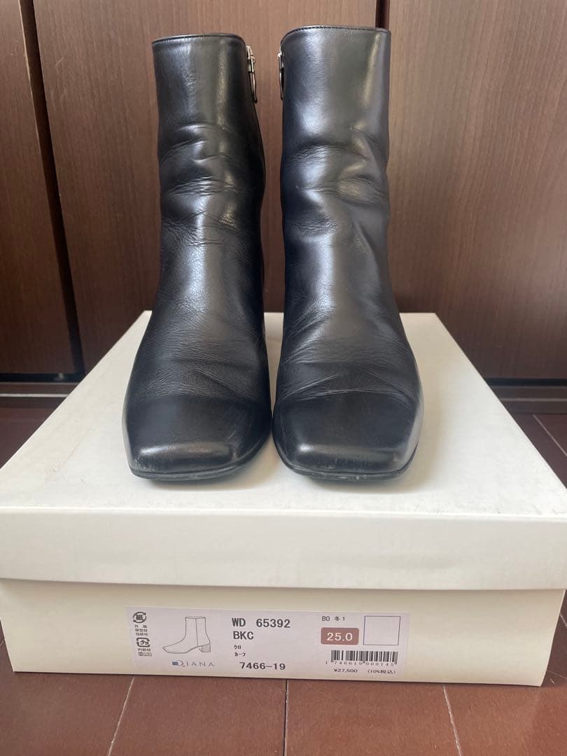 21日まで限定値下げ⭐︎美品☆ダイアナ☆ショートブーツ☆黒25㎝