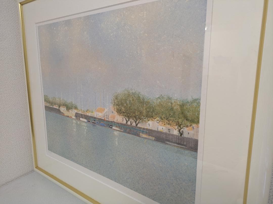 アンドレ・ブーリエ 「港のきらめき」 リトグラフ 74/115 限定115 真作