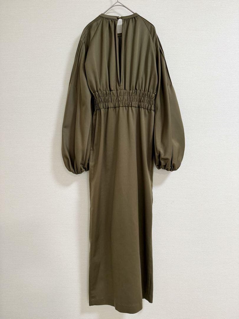 louren pintack sleeve dress M カーキ オケージョン