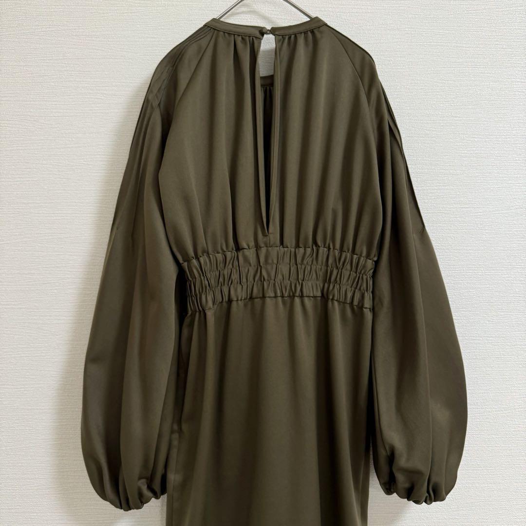 louren pintack sleeve dress M カーキ オケージョン
