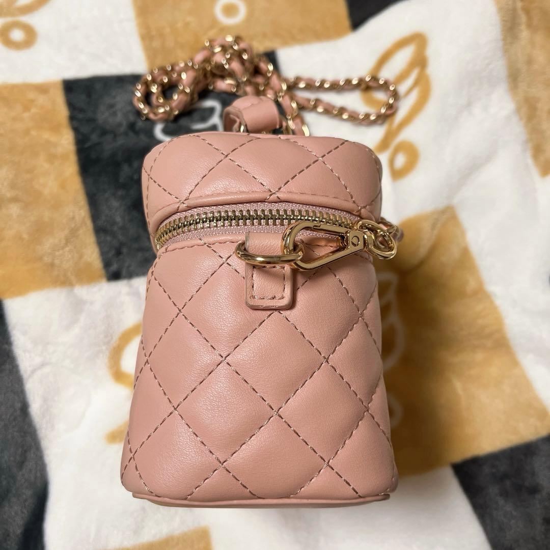 darich キルティングスクエアミニバッグ ピンク ゴールド金具