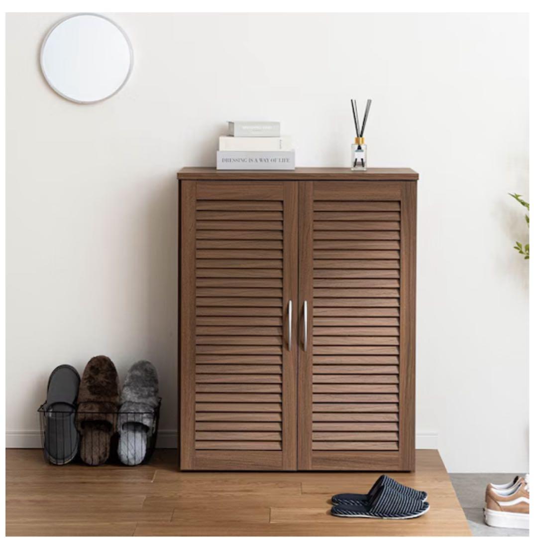 ニトリ シューズボックス 幅75cm 玄関収納 ブラウン シューズラック