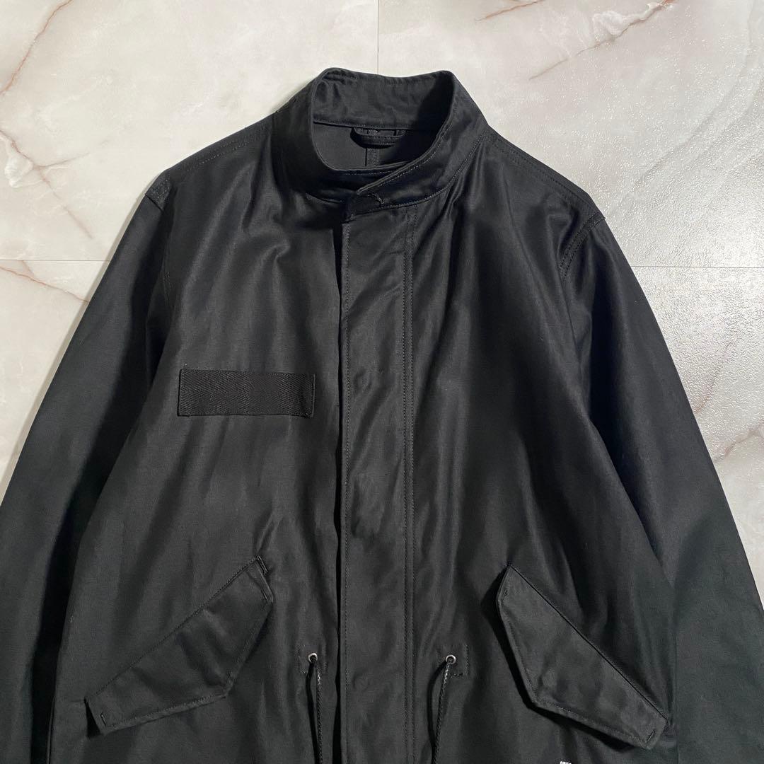 B18174 美品 UE×FRGMT スタンドカラーモッズコート 黒2