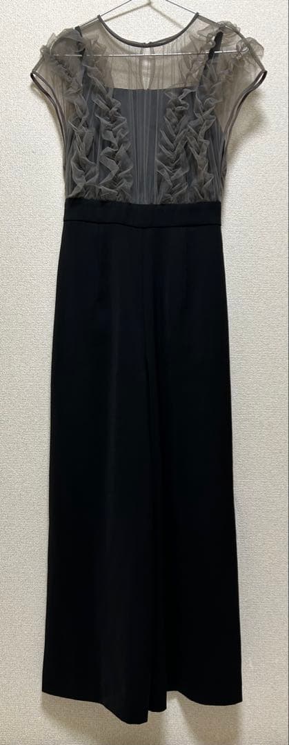 ボリュームチュールハイウエストパーティードレス M ブラック