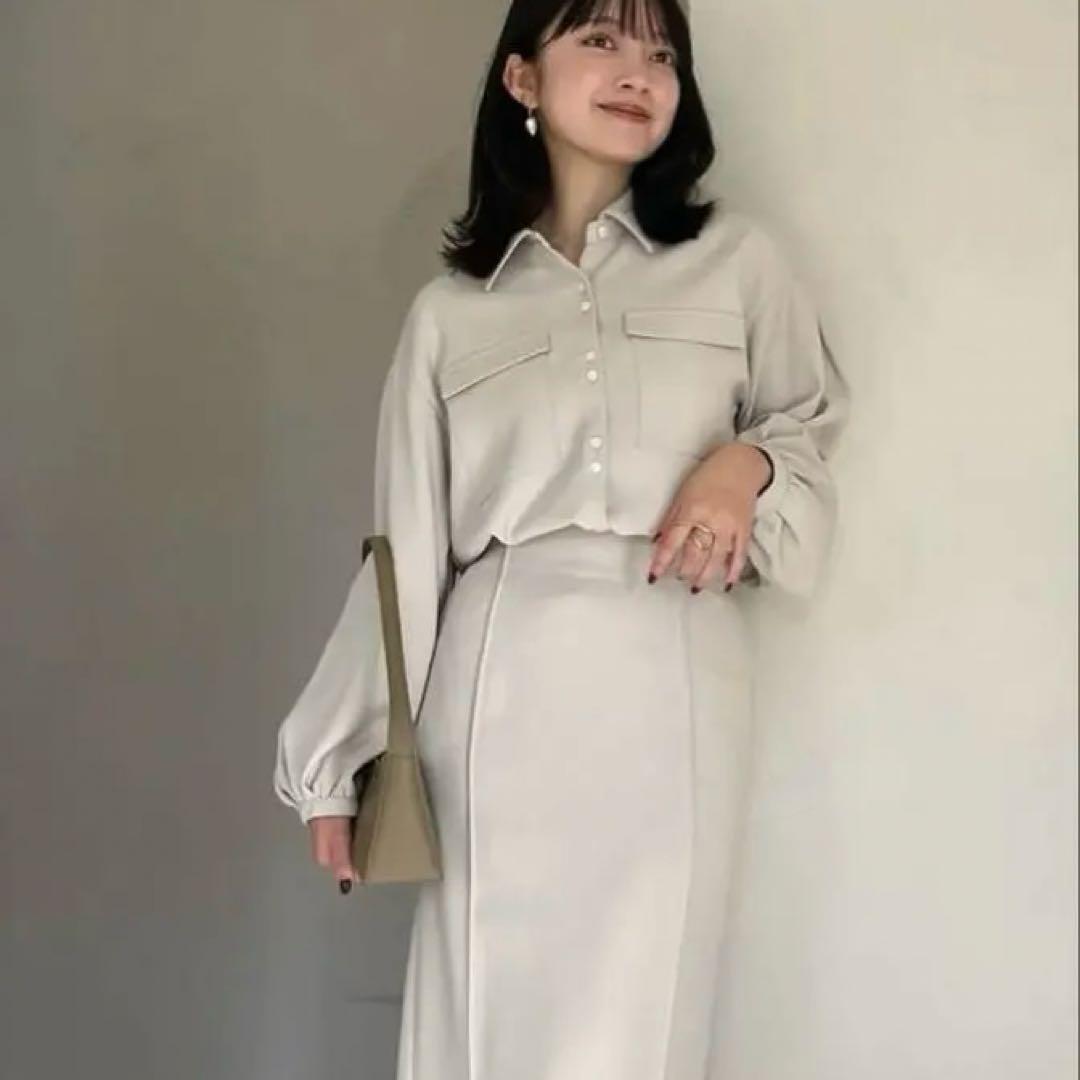 未使用❤️ anuans アニュアンス　ダブルサテン ブラウス　ベージュ