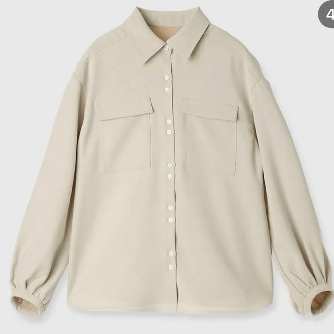 未使用❤️ anuans アニュアンス　ダブルサテン ブラウス　ベージュ