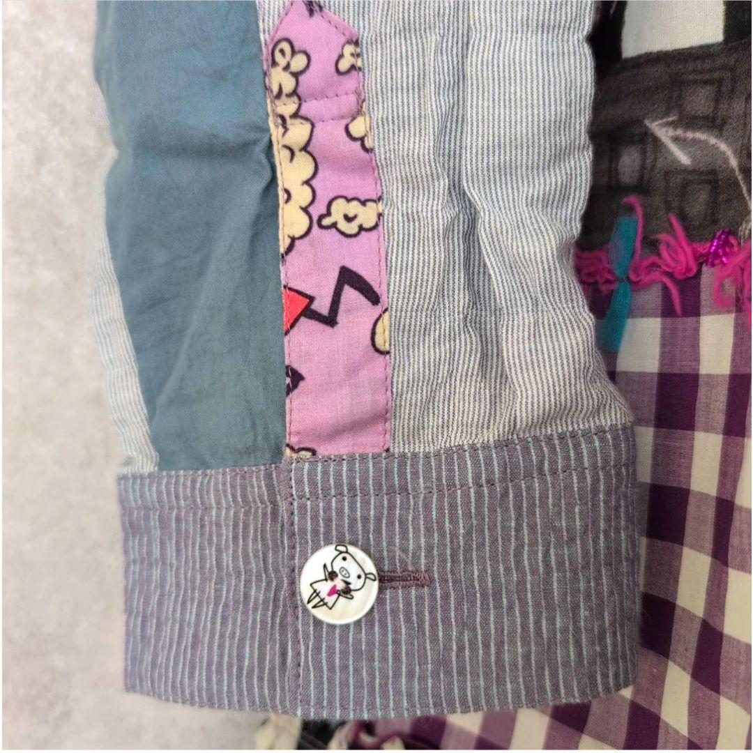 アルベロベロ ワンピース チュニックアニマル柄 パッチワーク 長袖