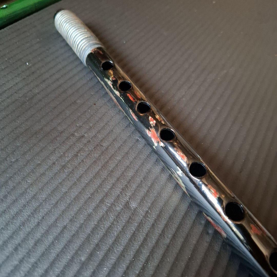 篠笛 古典調　五本調子　７穴 銀/黒/赤　天地籐巻き　鉄管仕様