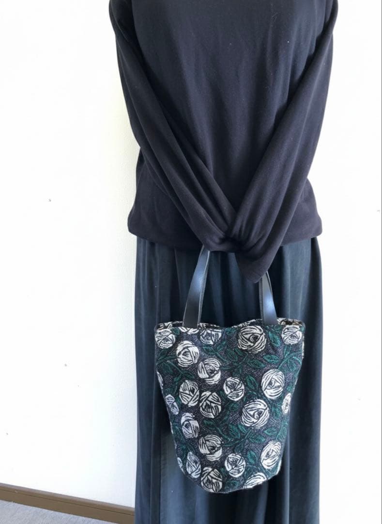 ミナペルホネン　rosy 丸底バッグ　ハンドメイド♪