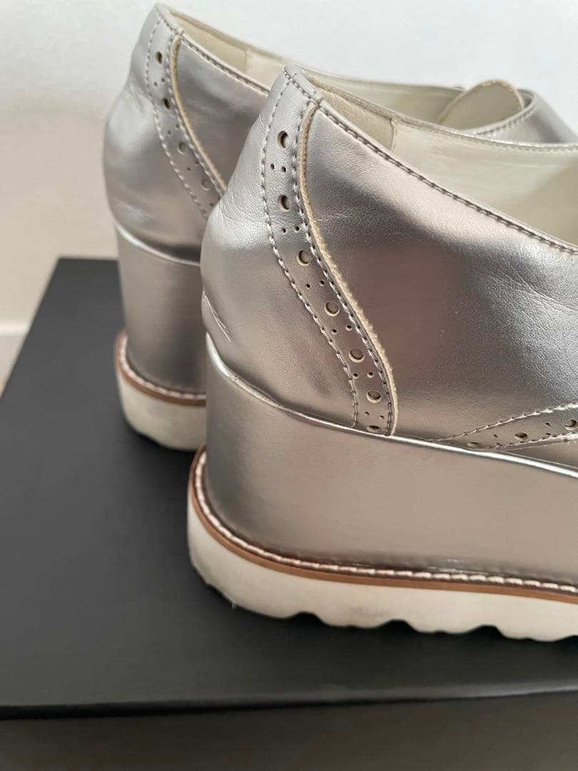 DAISY LIN シルバー ウェッジソール ローファー36