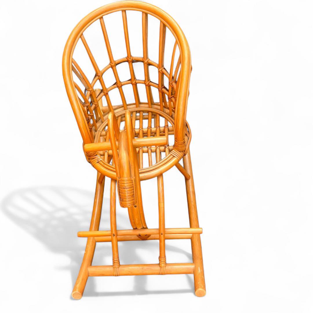 ラタン木馬　馬型　ロッキングチェア 背もたれ