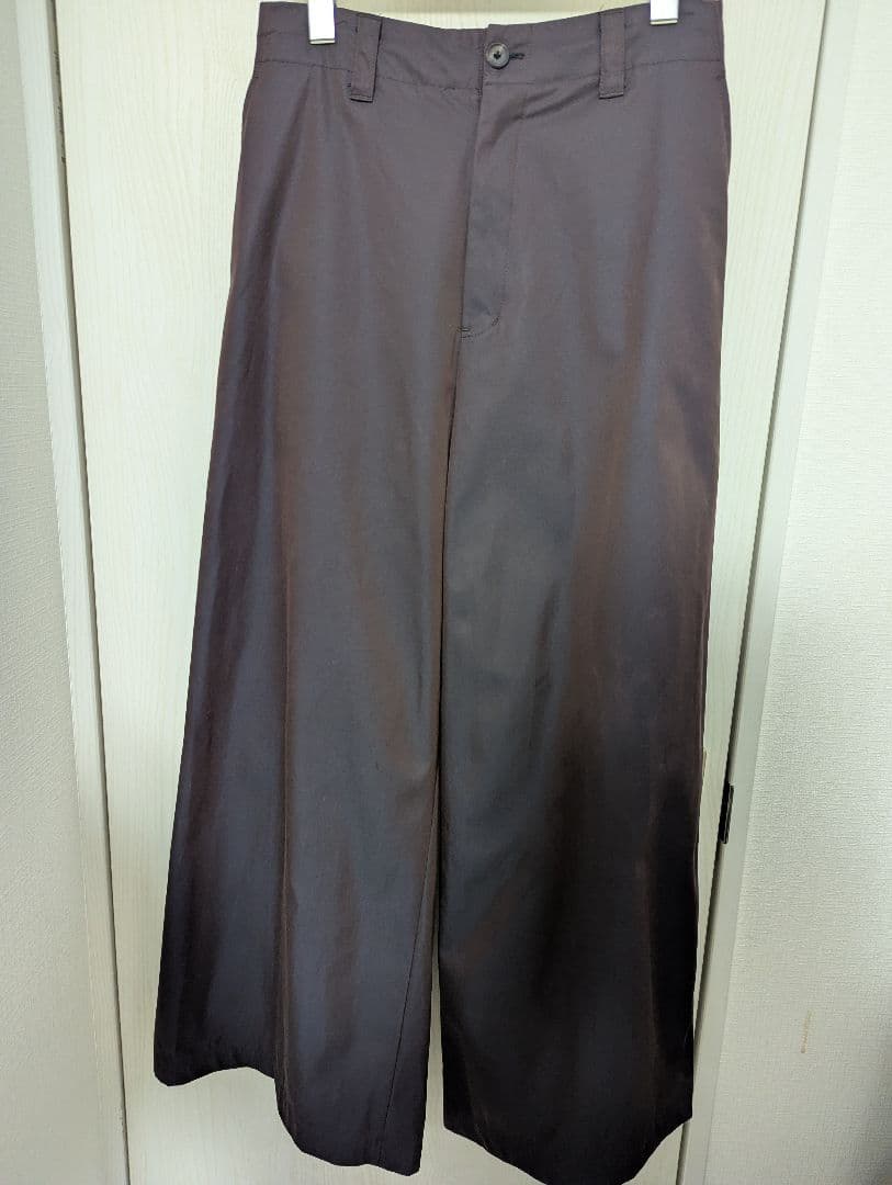 メゾンスペシャル 120/2/2 ギャバジンバギーワイドパンツ 1 チャコール
