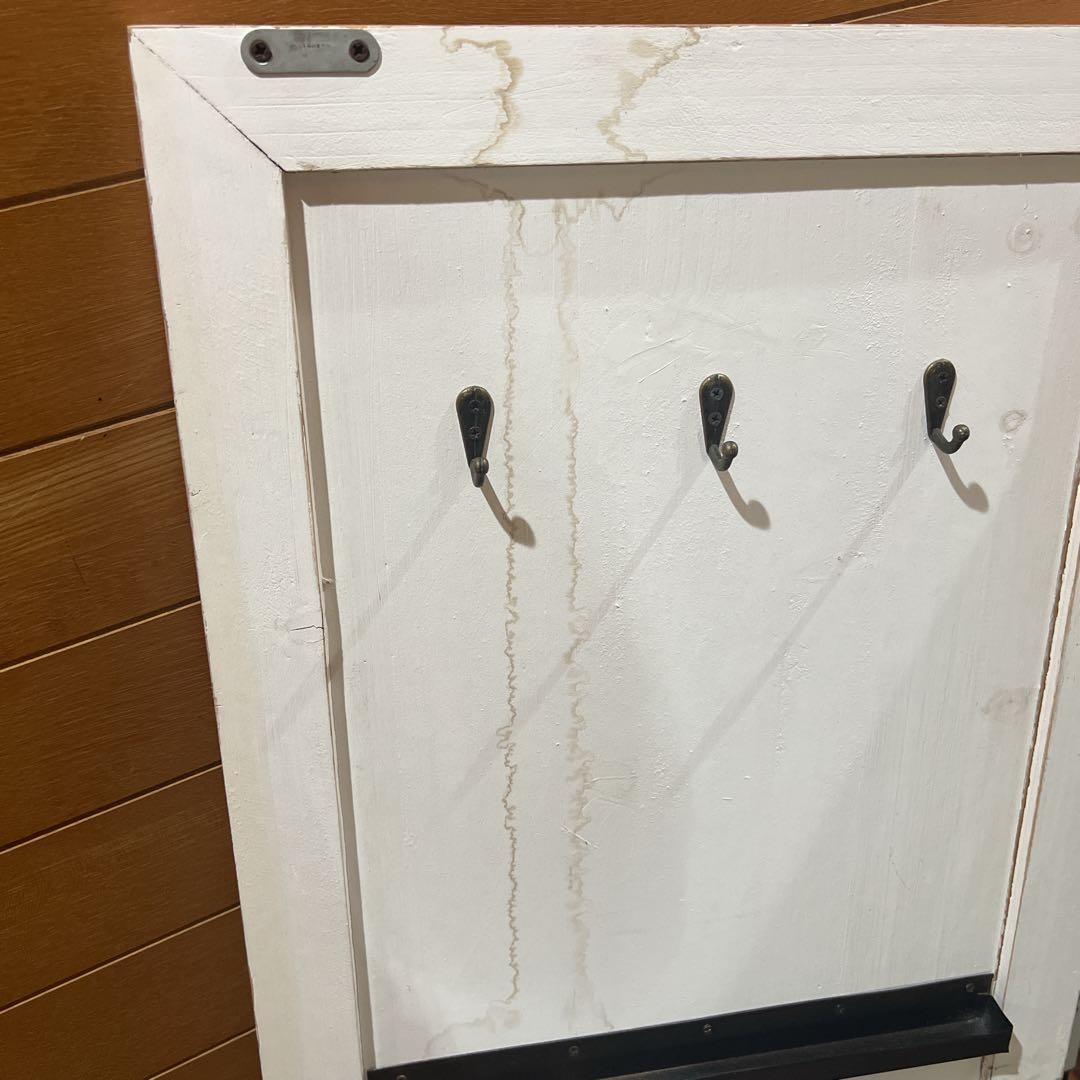 KIKUホワイト アンティーク風 スタンドミラー ドアミラー 木製 姿見