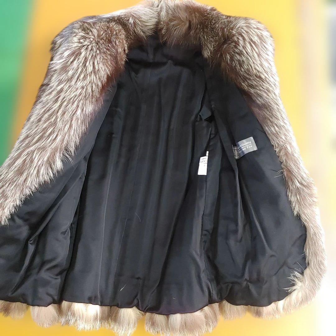 サ*コ様 グレー フォックスファーコート 　11号　早い者勝ち