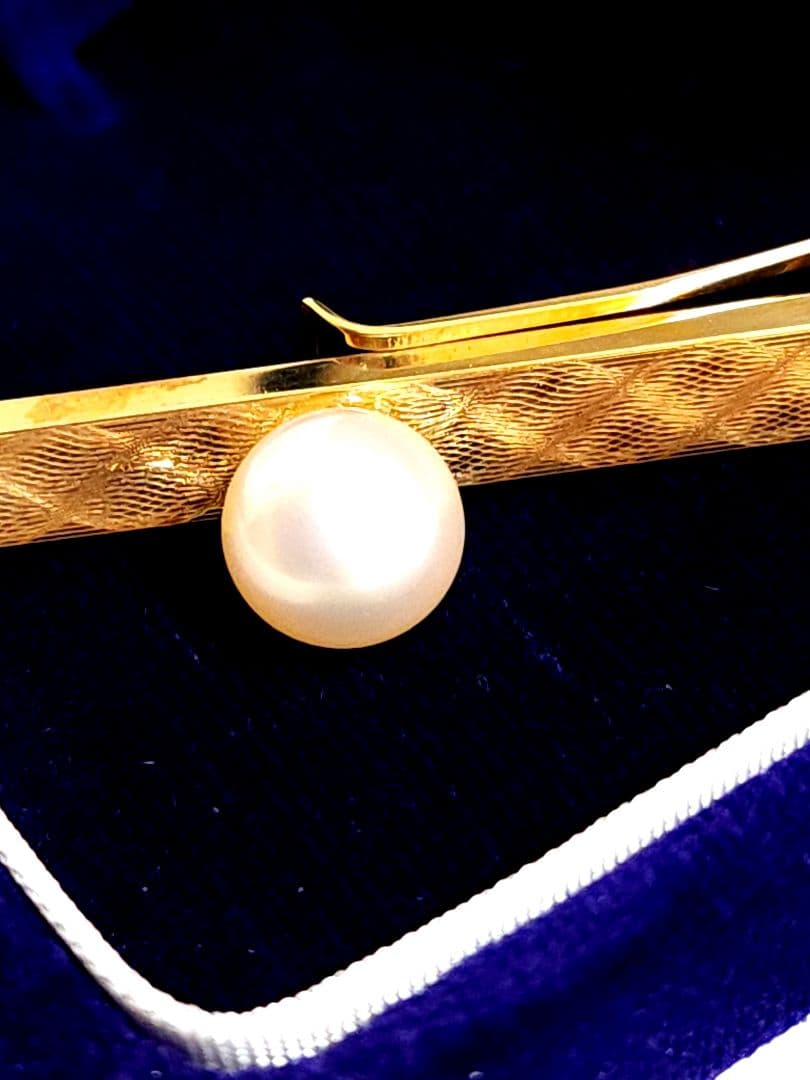 K18 Tokumaru Pearl 真珠付きネクタイピン 4.9g