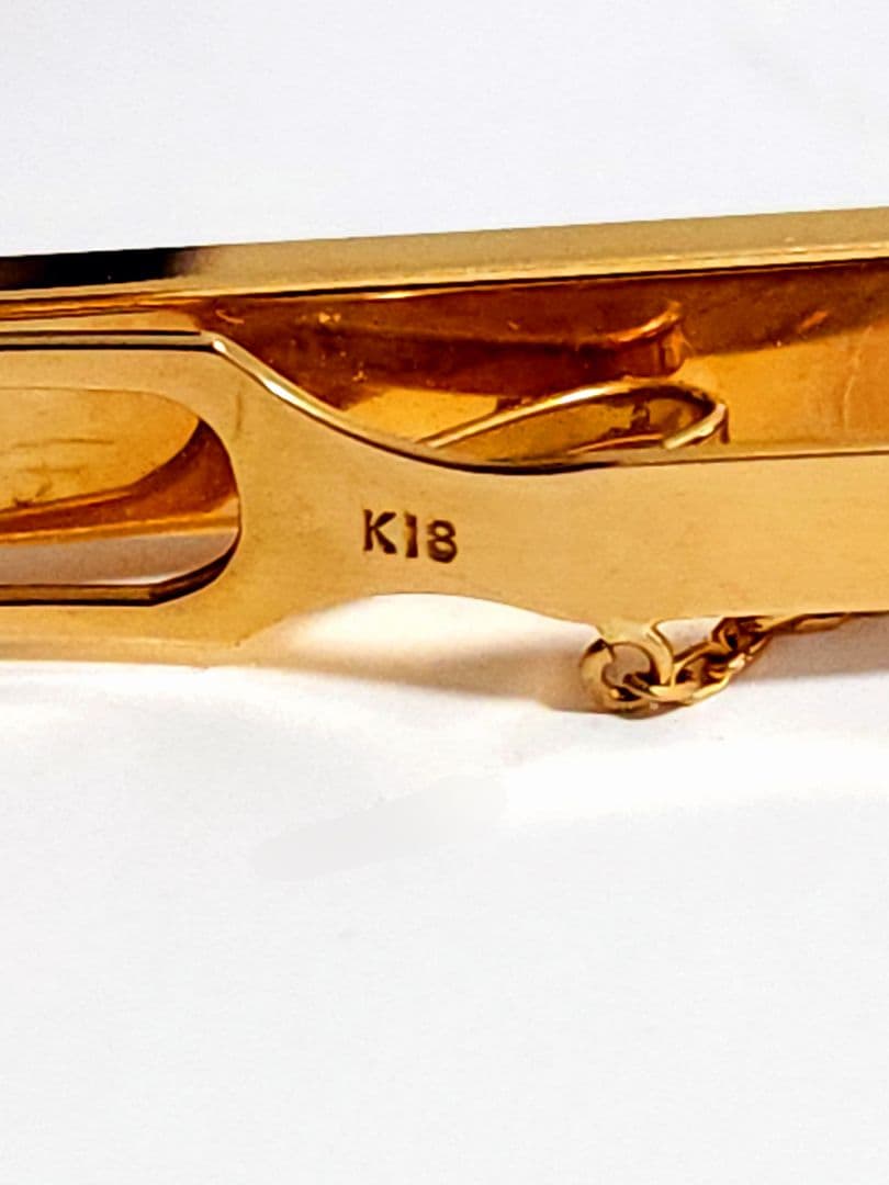 K18 Tokumaru Pearl 真珠付きネクタイピン 4.9g