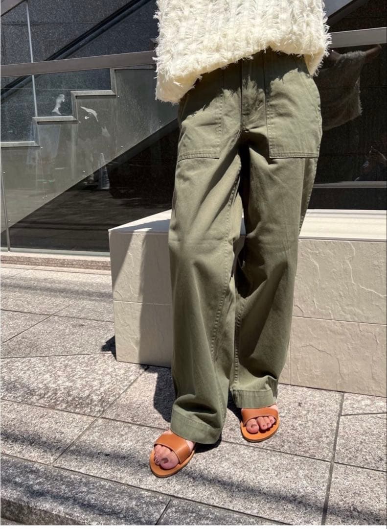 Spick and Spanルーズベイカーパンツ 40カーキ