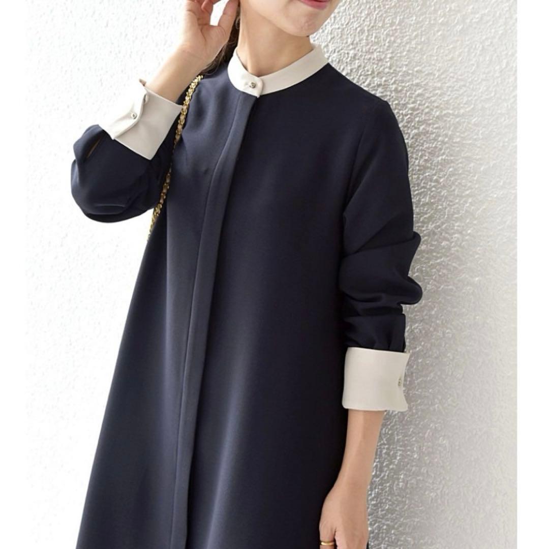 SHIPS any:ダブルクロス Aライン シャツワンピース