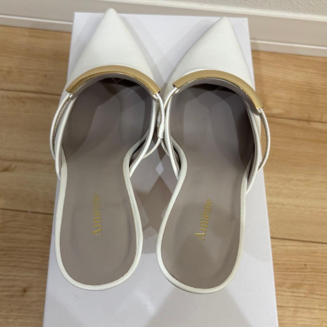 aimeine エメイン ゴールドモチーフポインテッドミュール