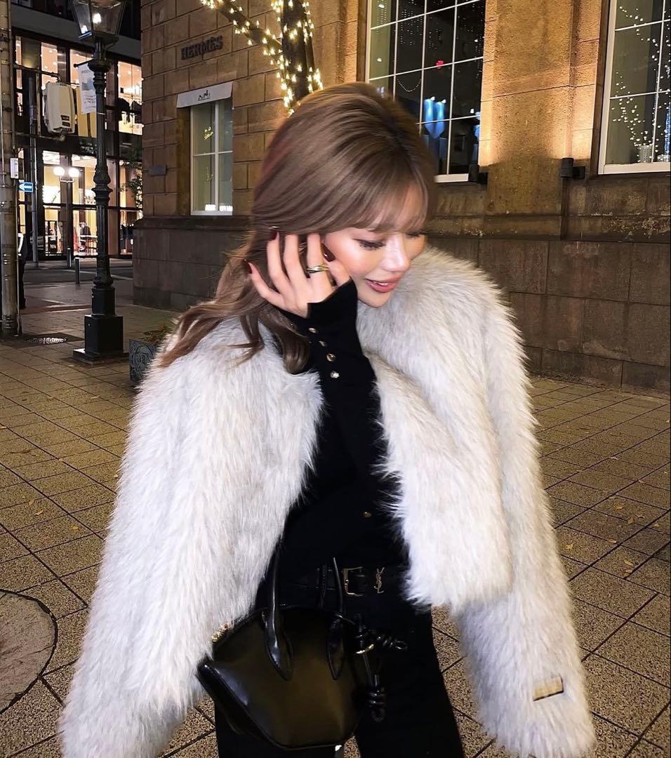 DIANTE PREMIUM ECO FUR JACKET グレー系 FREE