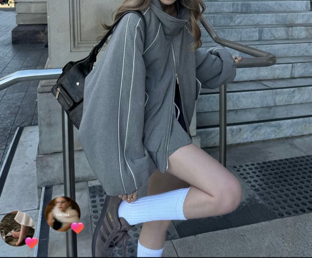 【THETOE】Brixton Track Jacket gray