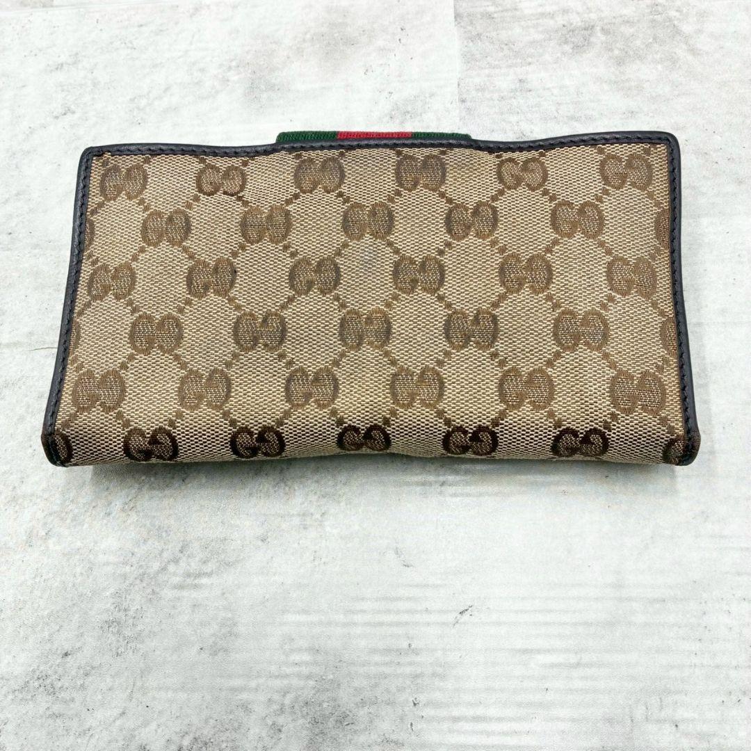 GUCCI グッチ 長財布 シェリーライン GGキャンバス GG柄 ベージュ 茶