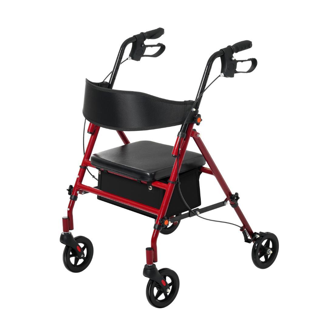 歩行器 歩行車 シルバーカー 室外用 5段階高さ調整 折りたたみ可能 座面付き