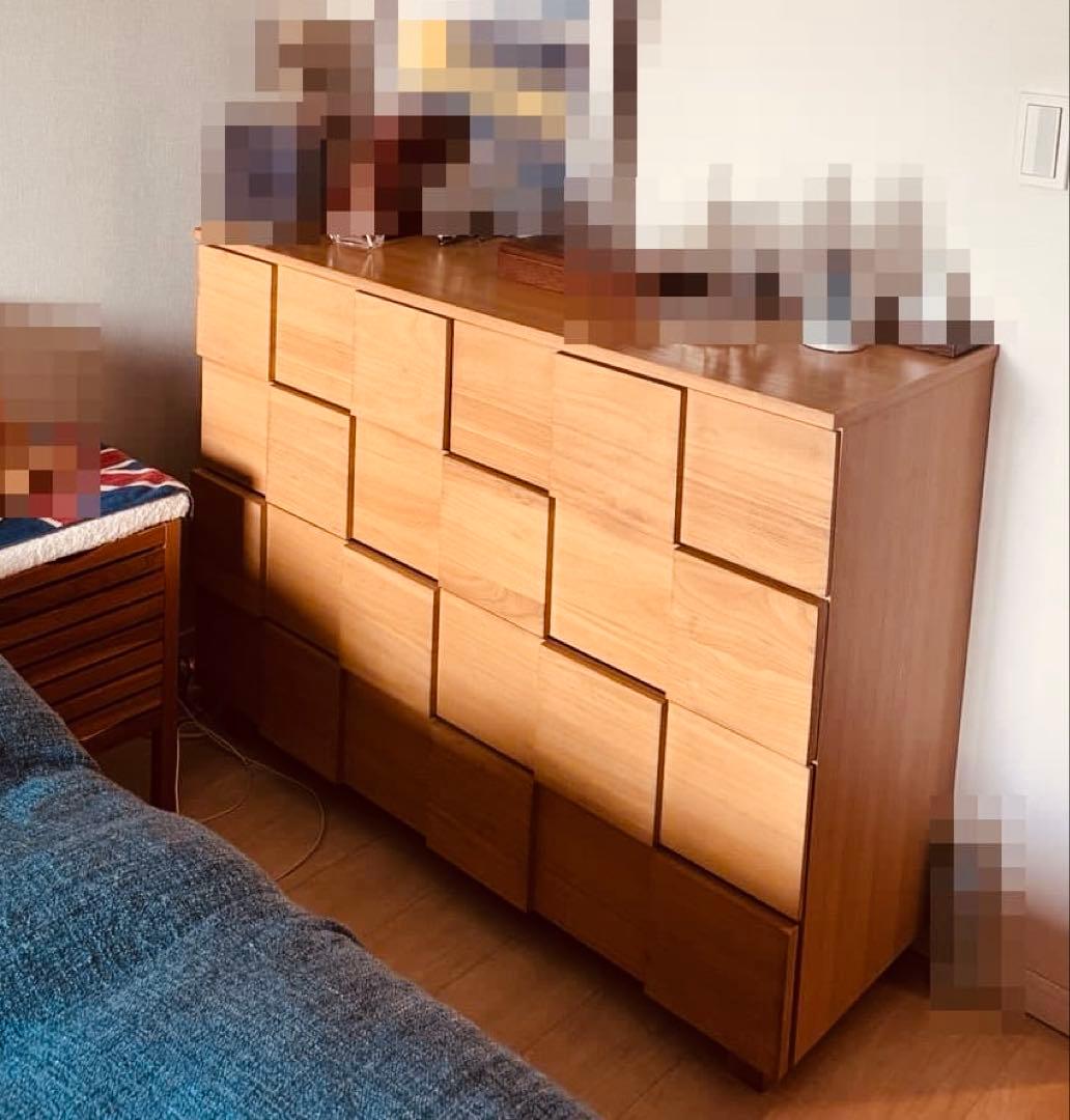 大川家具 チェスト ナチュラル 4段5口 北欧風