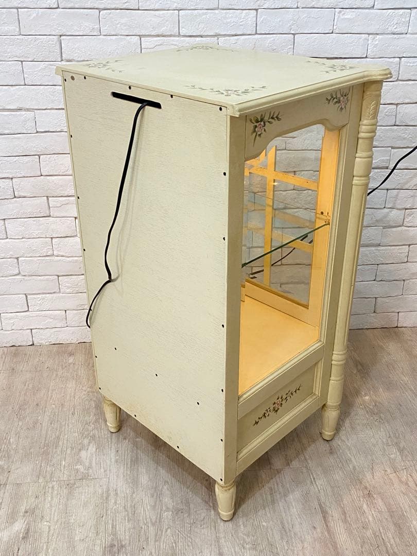 【東京都内23区配送無料】ショーケース　ガラス　キュリオ　ロココ　アンティーク