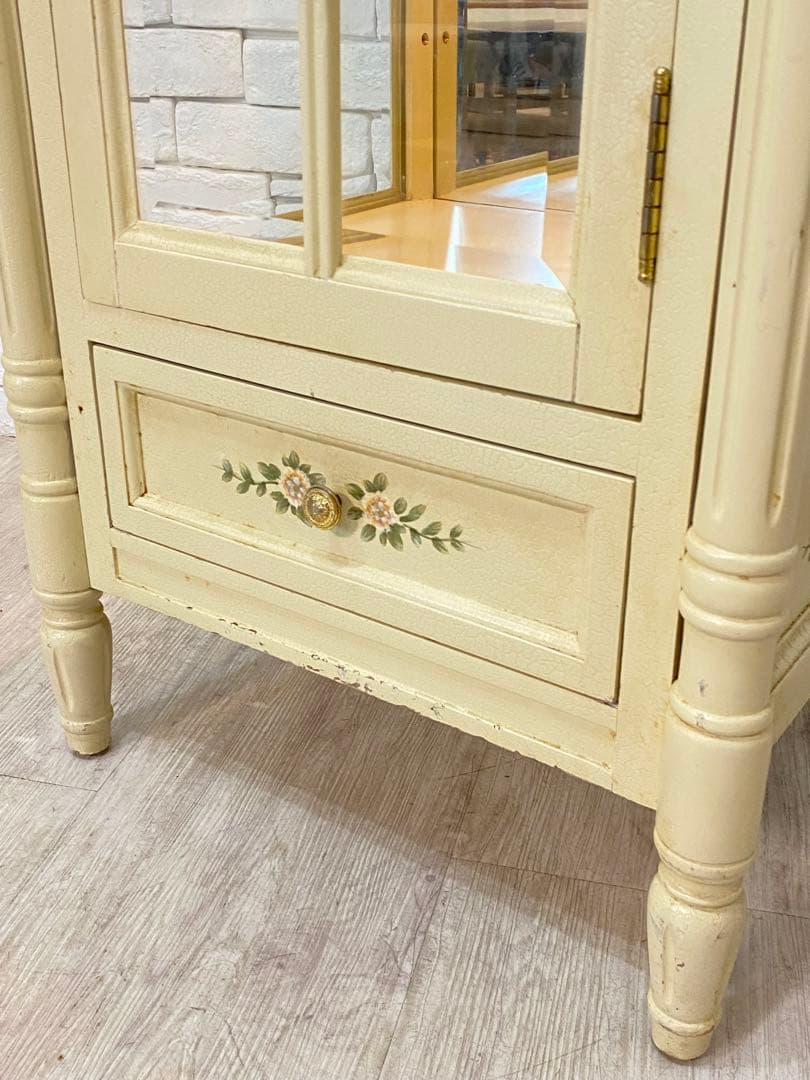 【東京都内23区配送無料】ショーケース　ガラス　キュリオ　ロココ　アンティーク