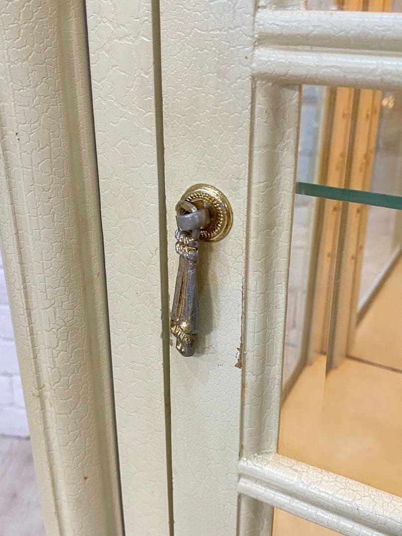 【東京都内23区配送無料】ショーケース　ガラス　キュリオ　ロココ　アンティーク