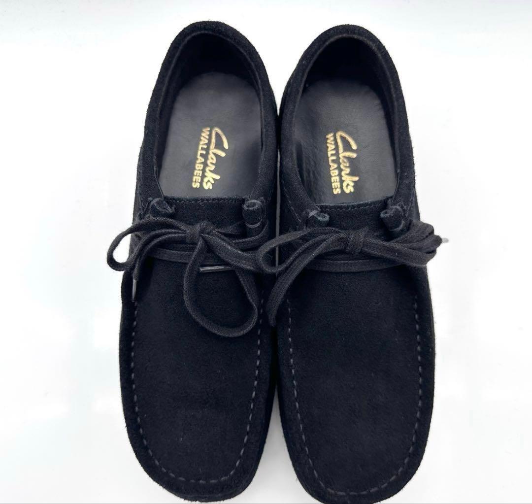 ★【ほぼ未使用品】Clarks ワラビー WP 防水 スエード 黒 24.5