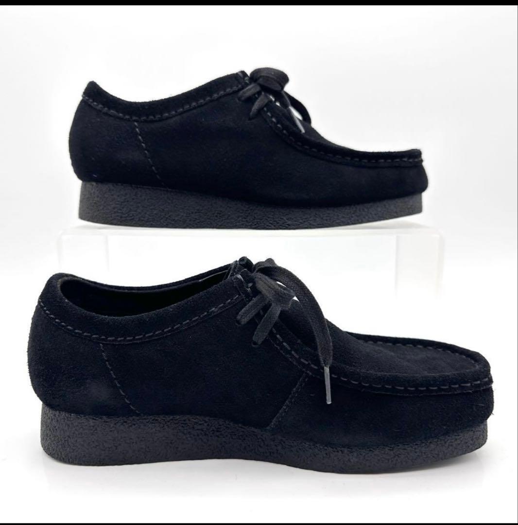 ★【ほぼ未使用品】Clarks ワラビー WP 防水 スエード 黒 24.5