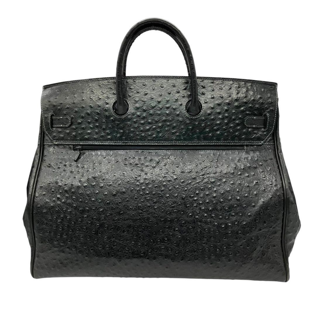 良品 2035 特大ボストンバッグ オーストリッチ フルポイント ベルトデザイン