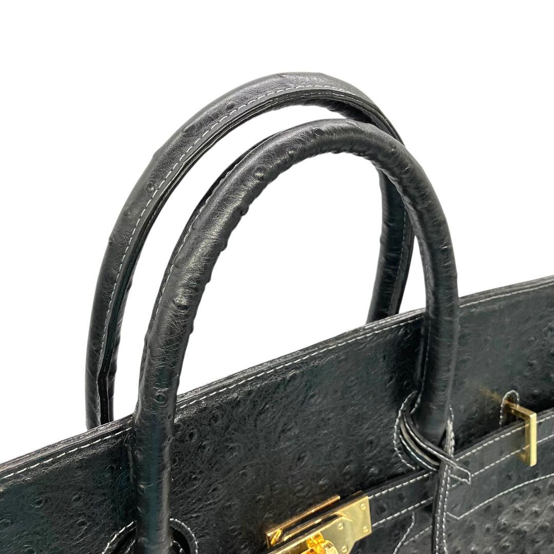 良品 2035 特大ボストンバッグ オーストリッチ フルポイント ベルトデザイン