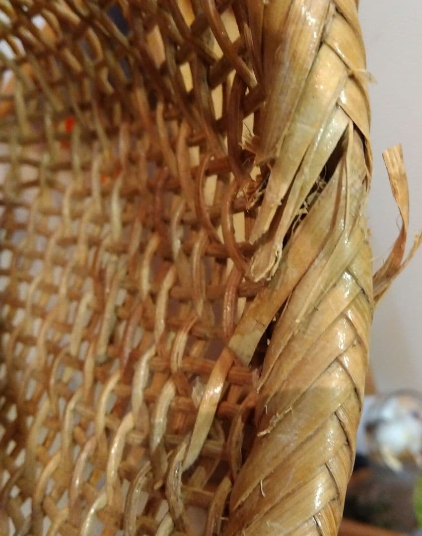 こだし編み　ハンドル付きかごバッグ　ナチュラル