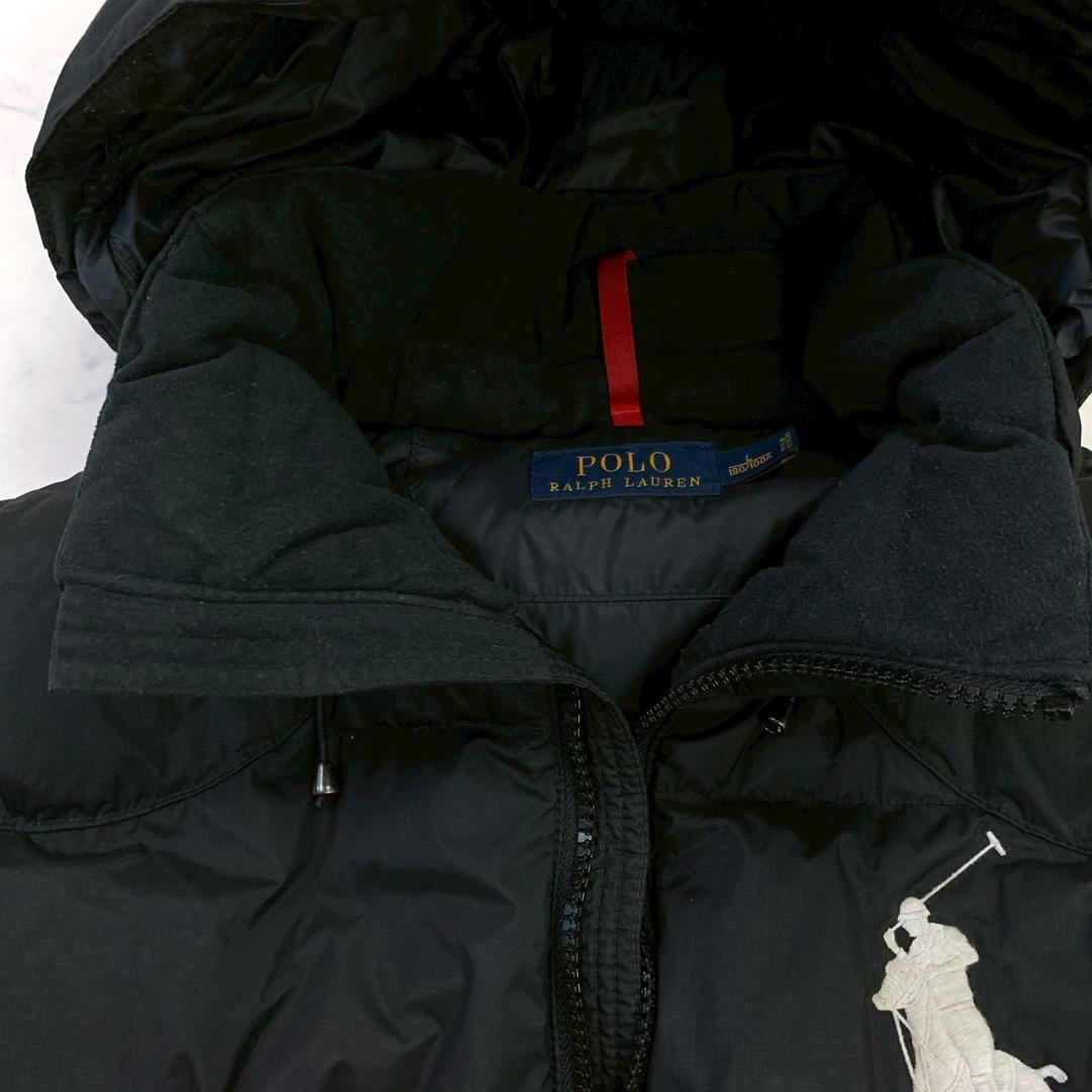 ポロラルフローレン ダウンベスト ビッグポニー刺繍 ブラック L　D883