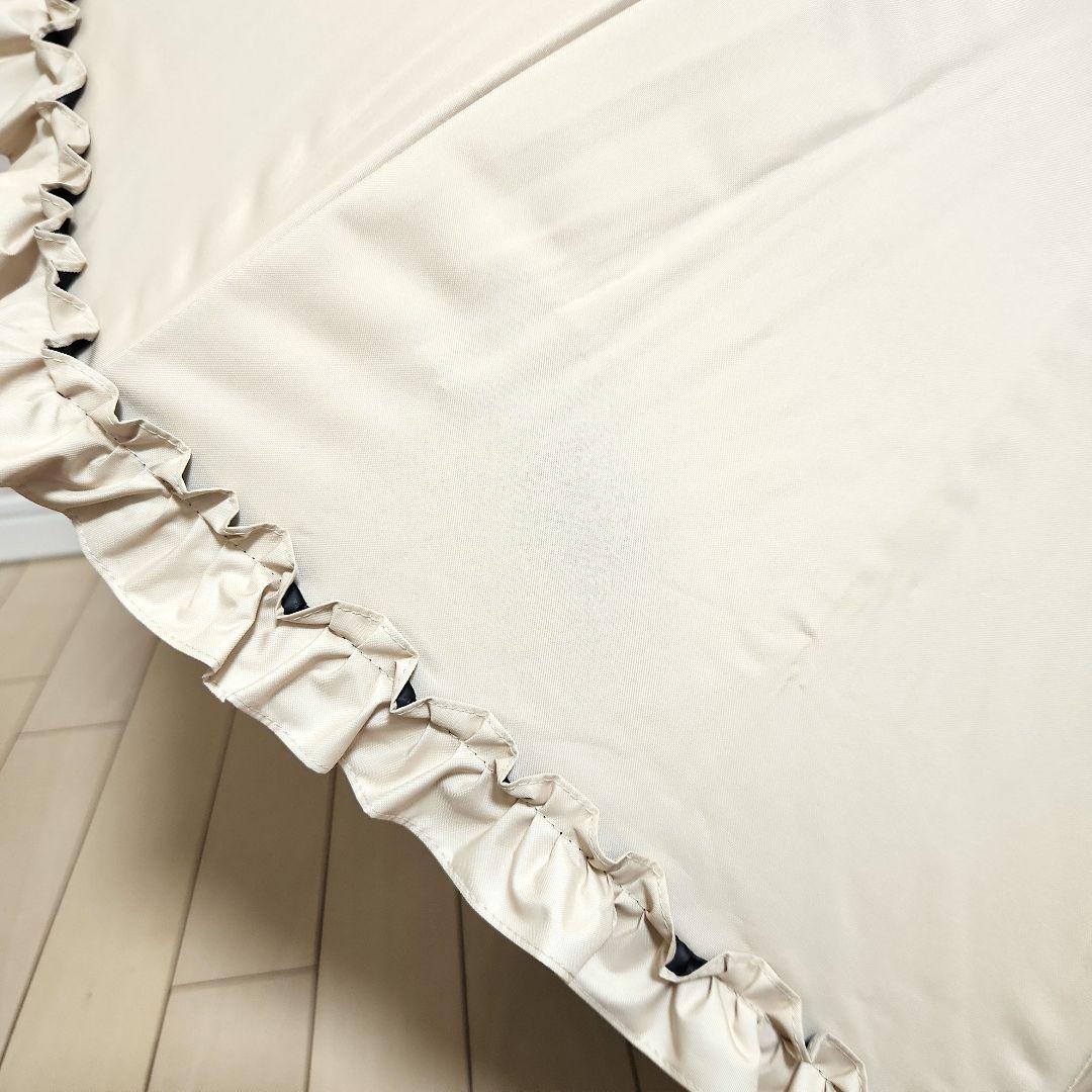 完全遮光 芦屋ロサブラン 日傘 長傘 ショート ベージュフリル 50cm