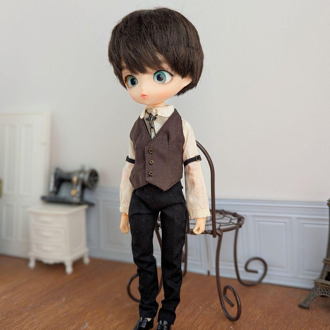 1534※ハルモニアブルームアウトフィット※茶色のカマーベストとパンツのセット※